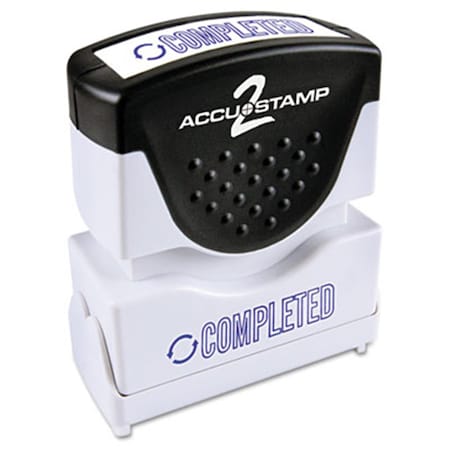 Consolidated Stamp Mfg Accustamp2 Shutter Stamp with Anti Bacteria- Blue- COMPLETED- 1.63 x .5 35582